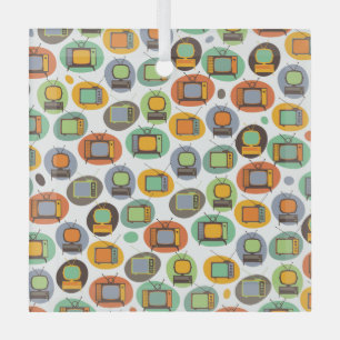ORNEMENT EN VERRE TV RETRO