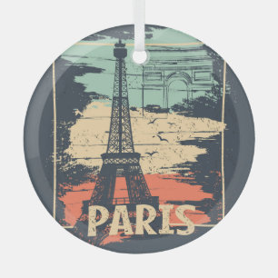 Ornement En Verre Typographie parisienne : affiche Eiffel abstraite.