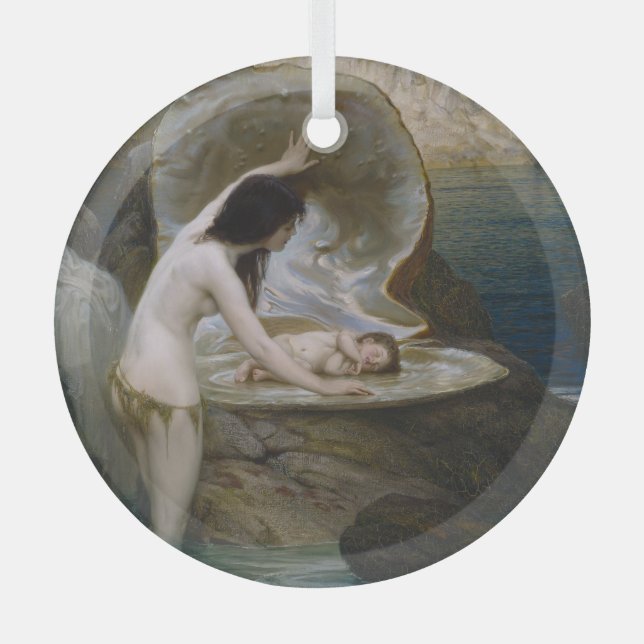 Ornement En Verre Un bébé aquatique retrouvé dans un coquillage par  (Recto)