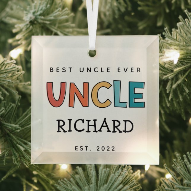 Ornement En Verre Uncle personnalisé Retro cadeau meilleur oncle jam (Insitu)