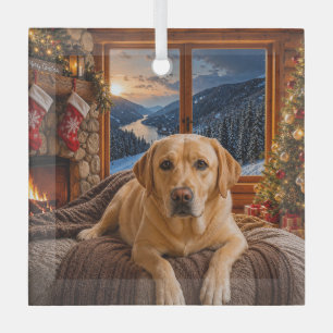 Ornement En Verre Vacances Labrador Jaune