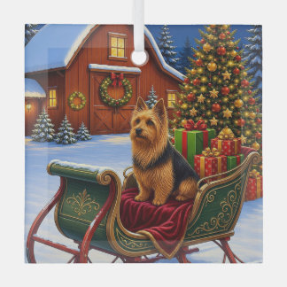 Ornement En Verre Vacances Terrier Australien