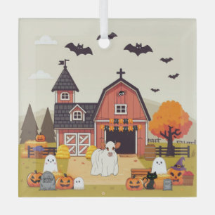 Ornement En Verre Vache mignonne d'Halloween et ferme