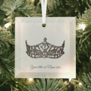 Ornement En Verre Verre de la couronne de Noël American Pageant