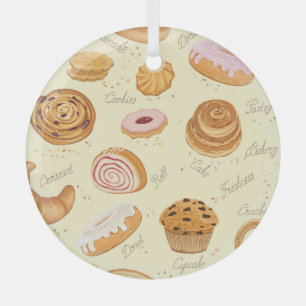 Ornement En Verre Viennoiseries Assorties : Motif sans Seamless Savo
