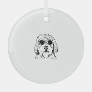 Ornement En Verre Vieux anglais Sheepdog Dessin Amoureux des chiens