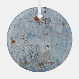 Ornement En Verre Vieux corrode de tôle bleu fer