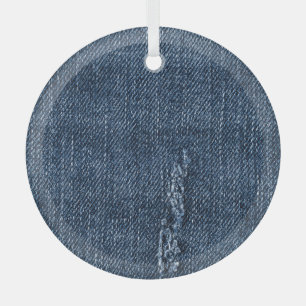 Ornement En Verre Vieux denim déchiré : texture de jeans.