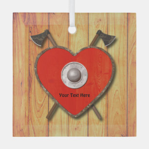 Ornement En Verre Viking Heart Shield