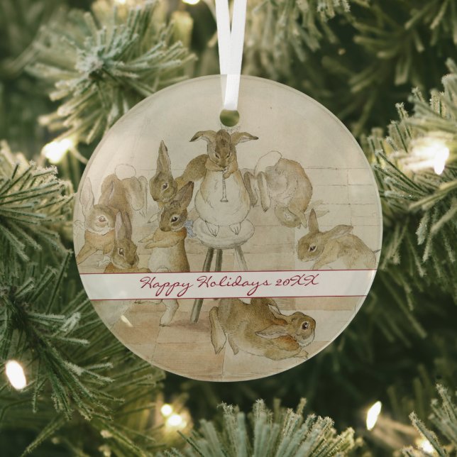 Ornement En Verre Vintage Beatrix Potter Noël (Insitu)