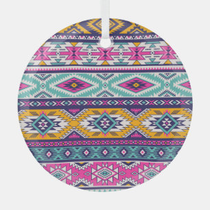 Ornement En Verre Vintage tribal Navajo : motif rétro