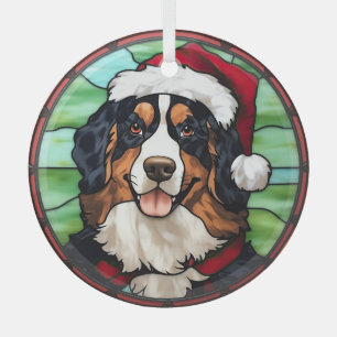 Ornement En Verre Vitrail de Noël du Montagnard Bernois