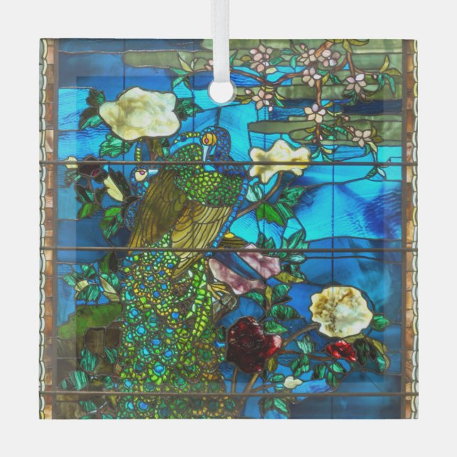 Ornement En Verre Vitrail de Peacock (Recto)