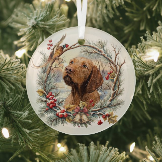 Ornement En Verre Vizsla Christmas  (Insitu)