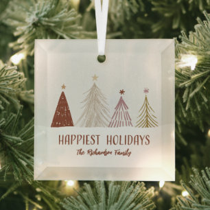 Ornement En Verre Vœux de fêtes de fin d'année Arbres de Noël person