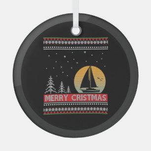 Ornement En Verre Voilier Voile Vilant Vilain Noël Vilain Cadeau