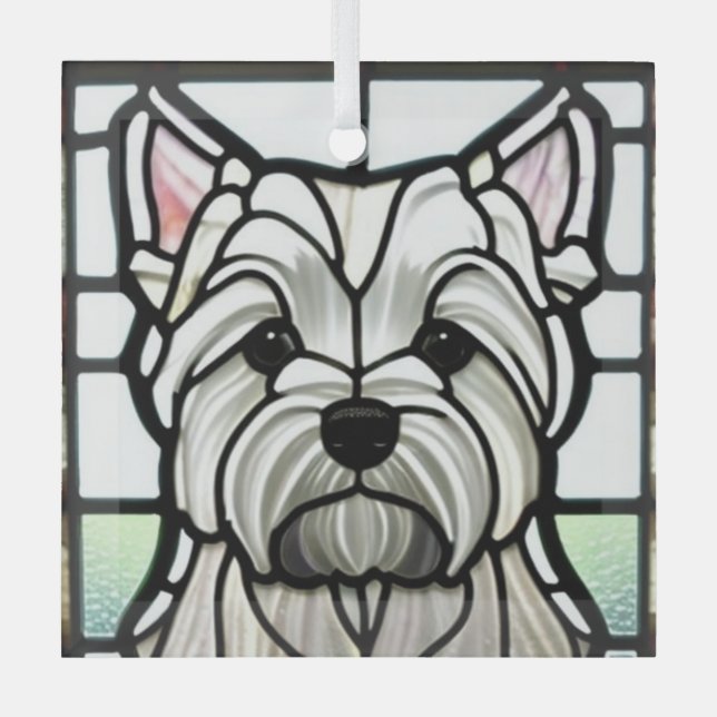 Ornement En Verre West Highland White Terrier "Verre tendu" (Recto)