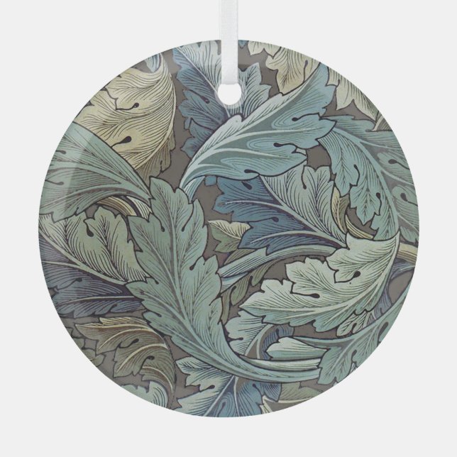 Ornement En Verre William Morris Acanthus Sage Fleur Floral Botaniqu (Recto)