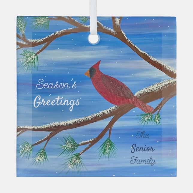 Ornement En Verre Winter Cardinal (Recto)