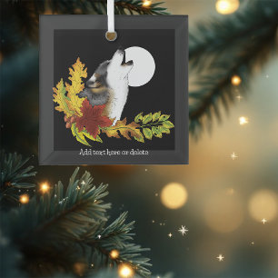 Ornement En Verre Wolf Howling Moon