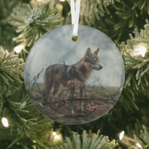 Ornement En Verre Wolfdog