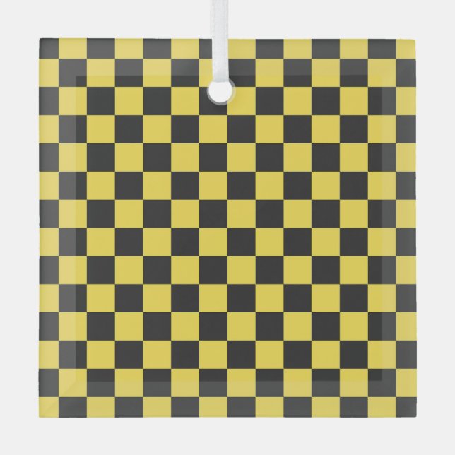 Ornement En Verre Yellow and black checkerboard pattern (Recto)