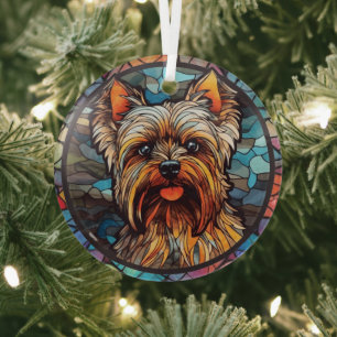 Ornement En Verre Yorkshire Terrier