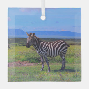 ORNEMENT EN VERRE ZEBRA STRIPES