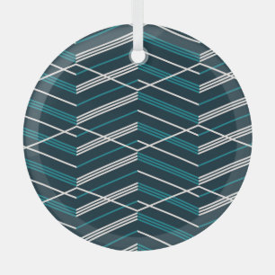 Ornement En Verre zigzag Abstrait : élégant vintage géométrique.