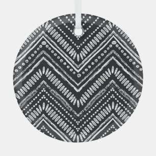Ornement En Verre Zigzag Stripes : Ethnique Dessinée À La Main
