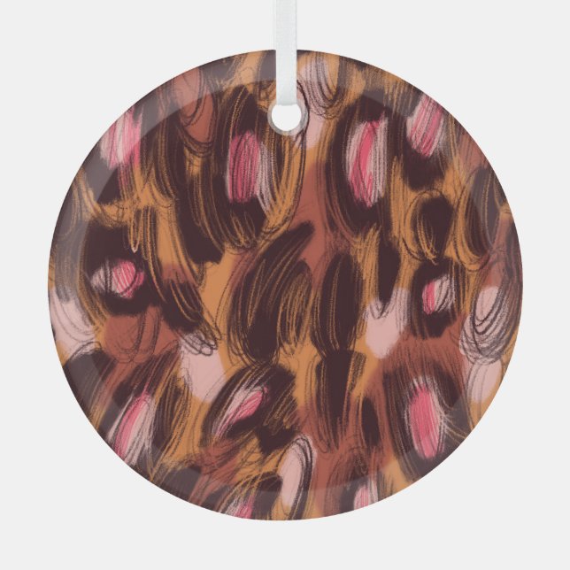 Ornement En Verre Zones léopard Motif animal africain (Recto)