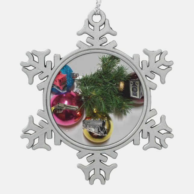 Ornement encadré de flocon de neige de Noël (Devant)