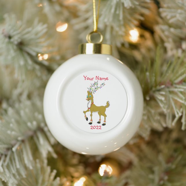 Ornement encadré de flocon de neige Reindeer de No (Arbre)
