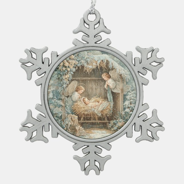 Ornement encadré flocon de neige (Devant)