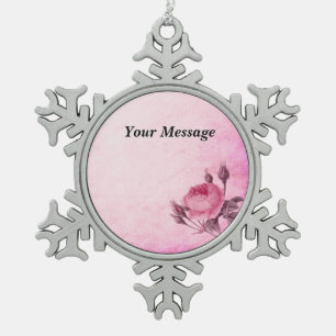 Ornement encadré flocon de neige rose de la Saint-