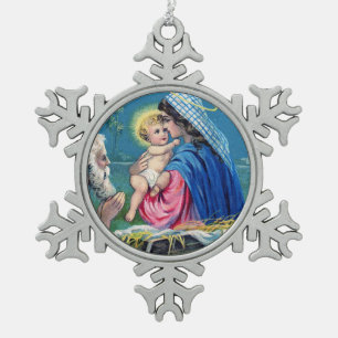 Ornement encadré flocon de neige Sainte Famille vi
