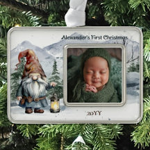 Aquarelle hiver Noël Gnome Photo bébé