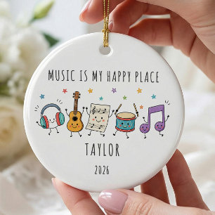 Ornement Enfant Musique Est Mon Endroit Heureux