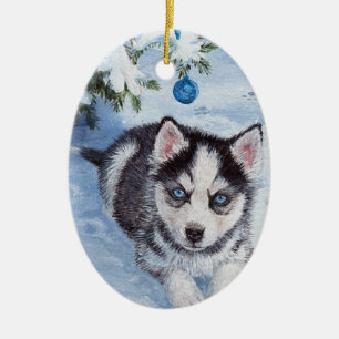 Ornement enroué de Noël de chiot de chien de No