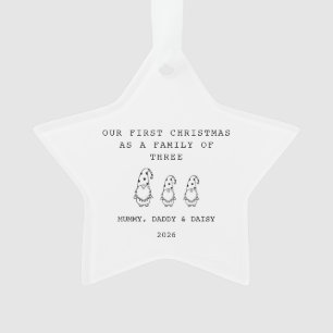 Ornement étoile de Noël Gonk pour famille de 3 per