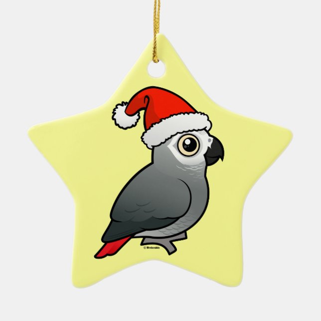 Ornement Étoile En Céramique African Grey Père Noël (Devant)