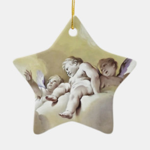 Ornement Étoile En Céramique Anges