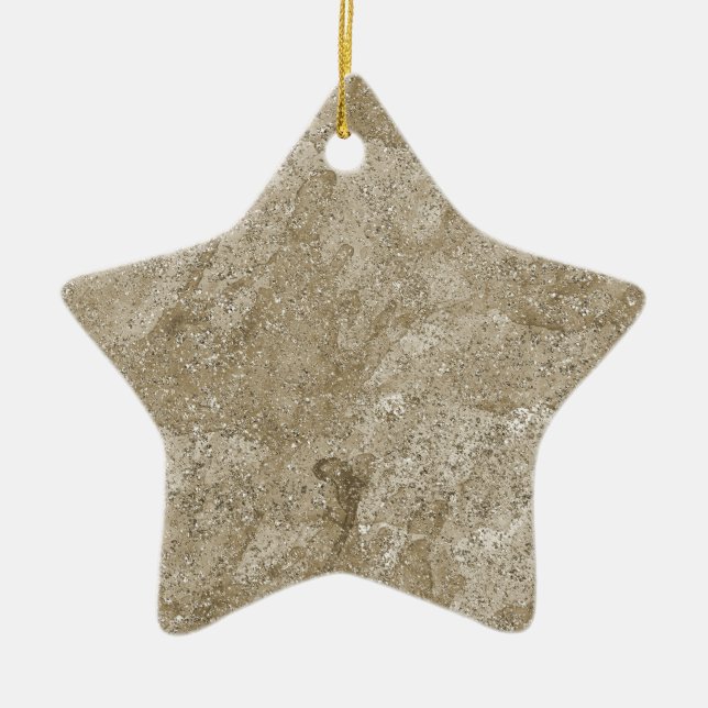 Ornement Étoile En Céramique Aquarelle or Abstrait (Devant)
