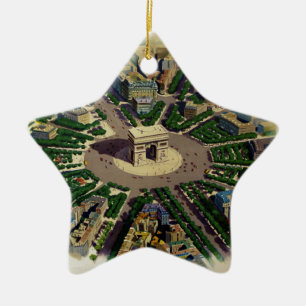 Ornement Étoile En Céramique Arc vintage de Triomphe Paris