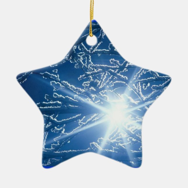 Ornement Étoile En Céramique Arrêt par les bois une soirée de Milou (Devant)