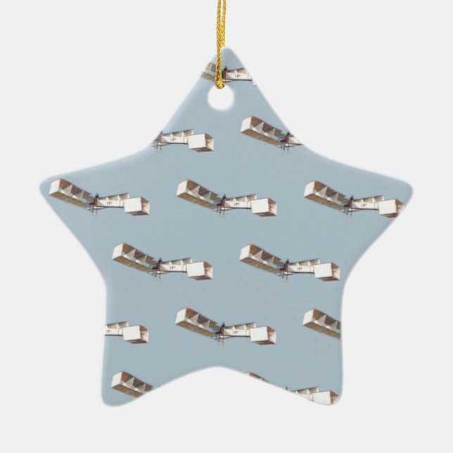 Ornement Étoile En Céramique Avion Santos-Dumont 14 Bis (Devant)