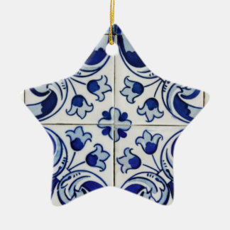 Ornement Étoile En Céramique Azulejo