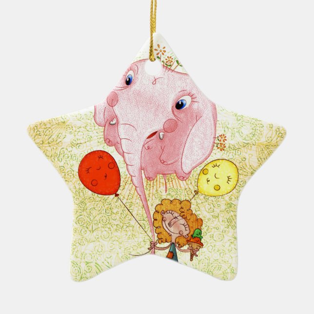 Ornement Étoile En Céramique Ballon (Devant)