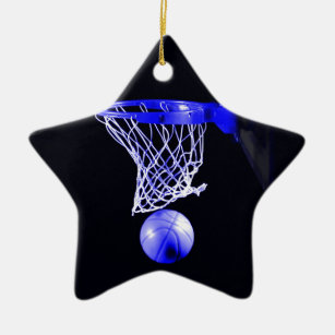 Ornement Étoile En Céramique Basket bleu