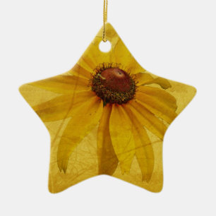 Ornement Étoile En Céramique Black Eyed Susan Fleur sauvage